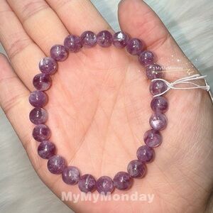 Lepidolite Bracelet 7mm Purple Mica